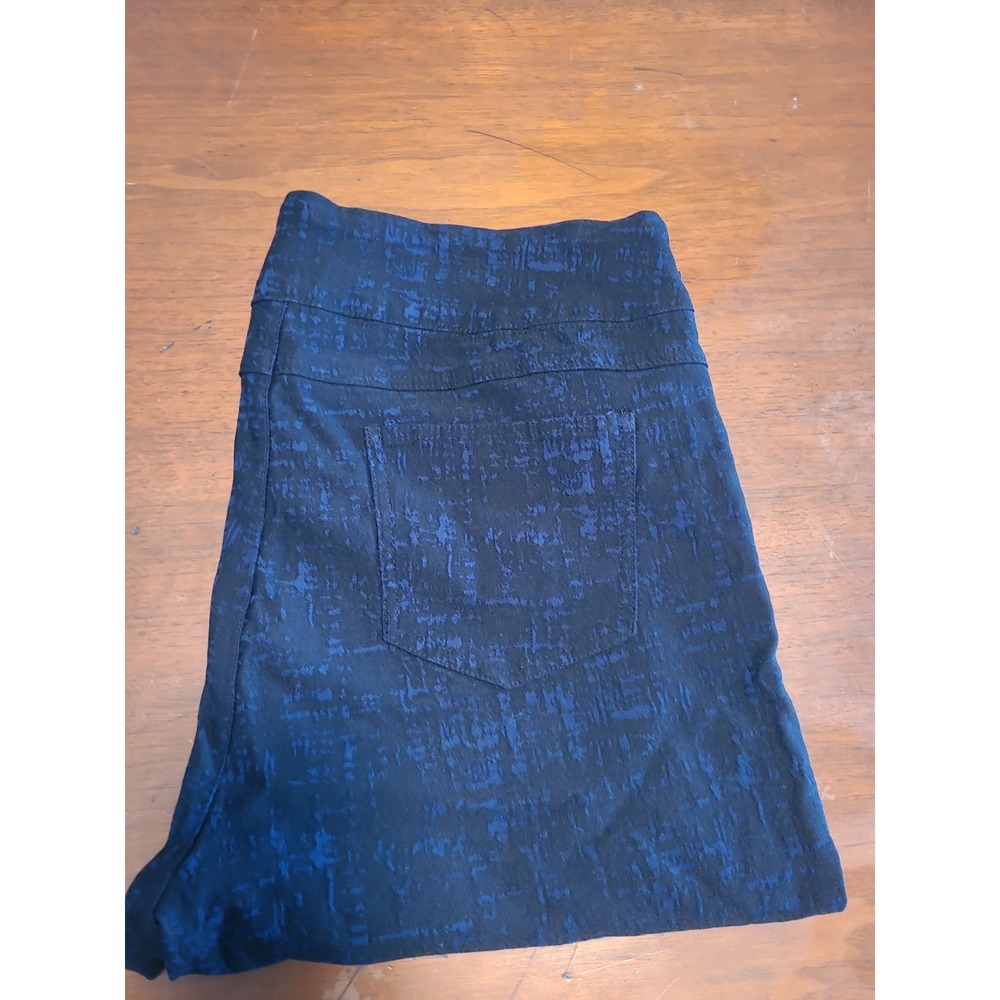 Soft Surroundings Blue Black Pull On Jeans Womens Size XLarge Stretchy